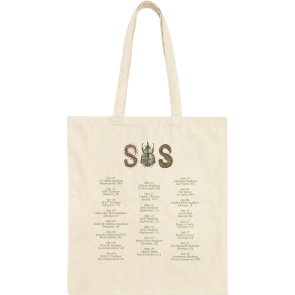 SZA LANA SOS NATURAL TOUR DATES TOTE BAG
